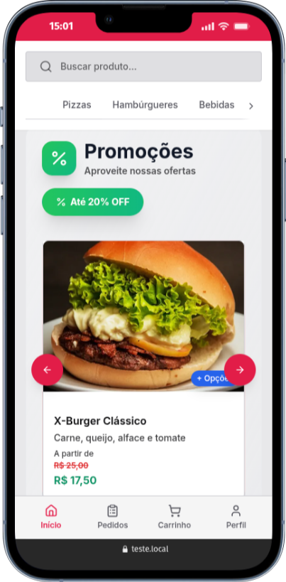 Cardápio Digital Mobile Menuzz